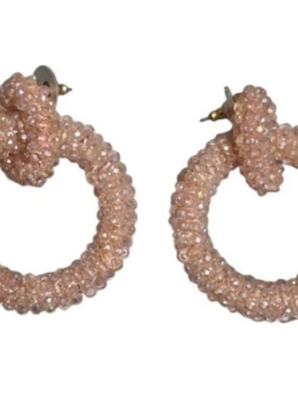 Baublebar Pink Crystal Beaded Hoop Earring Studs